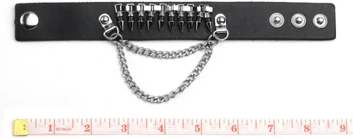 Miniatura 4 de Eigso Juego de pulsera punk de cuero negro para hombres y mujeres clásicas Vintgae tachonadas con picos de los años 80 para hombre y mujer