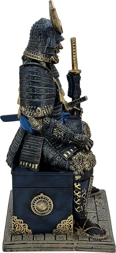 Miniatura 6 de LOOYAR Estatua de guerrero samurai antiguo medieval zombi de resina, figura decorativa artesanal para sala de estar, porche, oficina, escritorio