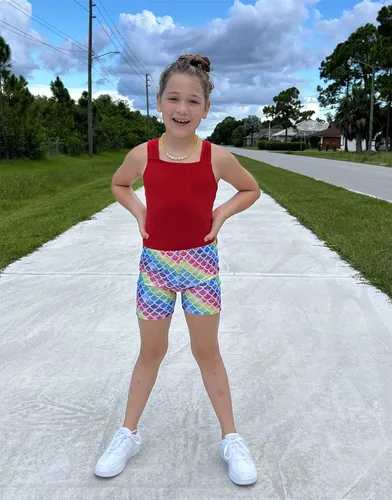 Miniatura 3 de Zaclotre Pantalones cortos de gimnasia para niños y niñas, bailarina, con brillo, pantalones cortos de gimnasia atlética