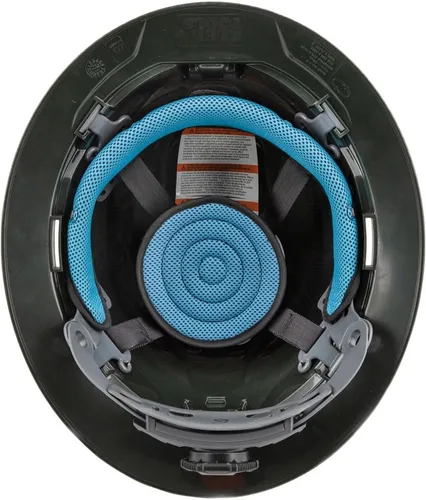 Miniatura 9 de Klein Tools 60346 Casco de seguridad, ala completa sin ventilación, clase E, patrón KARBN premium, lámpara recargable, banda para el sudor acolchada