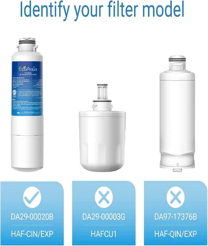 Miniatura 2 de EcoAqua EFF-6027A - Filtro de repuesto compatible con Samsung DA29-00020B, DA29-00020A, HAF-CIN/EXP, filtro de agua para refrigerador 46-9101
