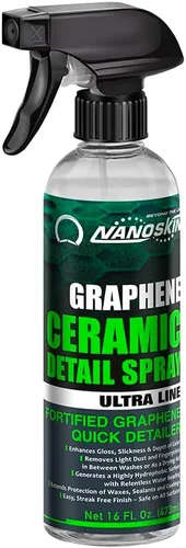 Nanoskin Espray de grafeno cerámico para detalle 16 oz – Detalle rápido sin agua hidrofóbico para el detalle del automóvil | Extiende ceras,