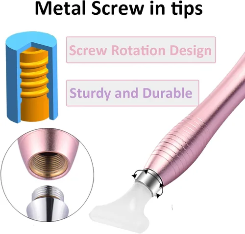 Miniatura 5 de benote Herramientas de accesorios para bolígrafo de pintura de diamante, puntas cuadradas y redondas de metal, punta ergonómica de diamante, punta