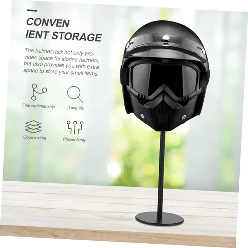 Miniatura 3 de INOOMP Estante de almacenamiento resistente para cascos, 1 unidad de montaje en pared, diseño elegante y práctico para la organización del hogar,