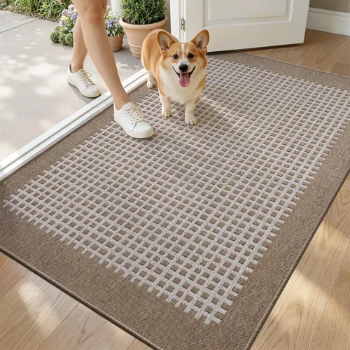 Miniatura 13 de LUMI Tapete Interior para Puerta de Entrada 24''x36'', Absorbente, Atrapa Suciedad, Perfil Bajo Delgado, Tapetes Antideslizantes con Respaldo