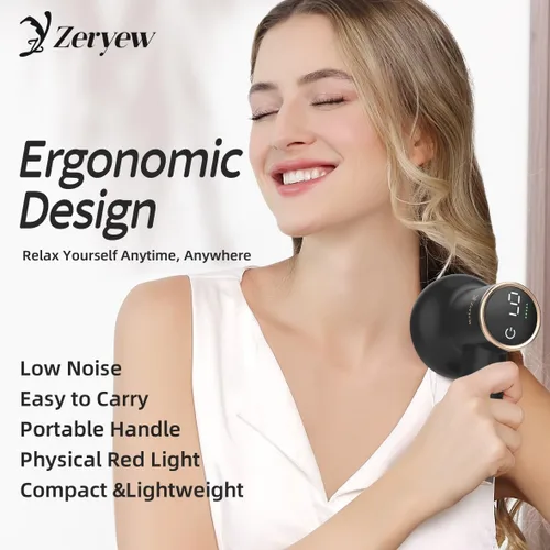 Miniatura 2 de ZY ZERYEW Masajeador inalámbrico para celulitis, herramienta de drenaje linfático de mano, mini máquina de esculpir el cuerpo con 9 velocidades y 8