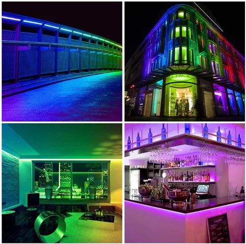 Miniatura 4 de BTF-LIGHTING -Tira LED WS2811 DC24V 32 pies, direccionable RGB, 600 LEDs, 100 píxeles, PCB blanco Dream Color IP30 no impermeable, funciona