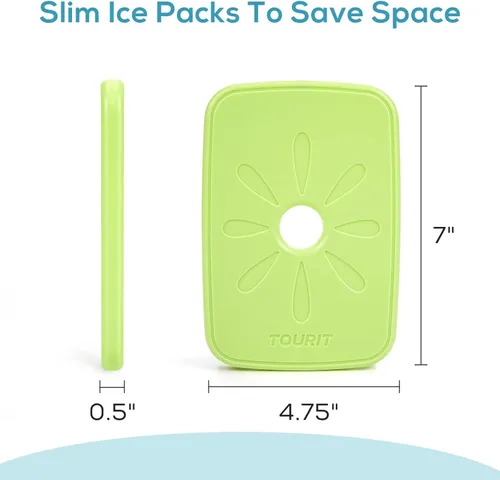 Miniatura 2 de TOURIT - Bolsas de hielo para enfriadores reutilizables de larga duración para bolsas de almuerzo/cajas, mochila refrigeradora
