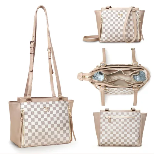 Miniatura 11 de Miss Fong - Bolso pequeño cruzado para pañales, bolsos cruzados para pañales, bolso para pañales con 7 bolsillos, 2 bolsillos aislados y correa