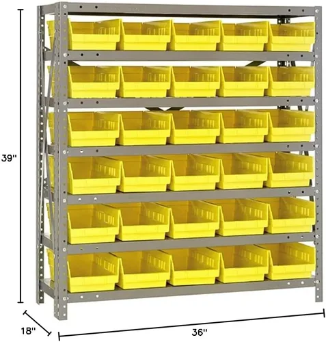 Miniatura 178 de Quantum QSBU-245BK Heavy Duty Shelving Unit with (7) Shelves and (24) QUS245 Black Bins for Garage Warehouse Storage Distribution 400 lb Load
