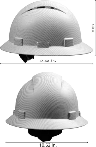 Miniatura 2 de Casco de seguridad OSHA de ala completa, casco de seguridad duradero y ligero de fibra de carbono, equipo de protección de suspensión de trinquete
