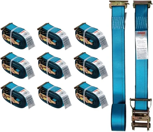 Miniatura 10 de Mytee Products Correas de Riel E de 2'' x 20' con Herrajes E de Resorte - Correas de Trinquete Azul Etrack con Resistencia de Rotura de Servicio