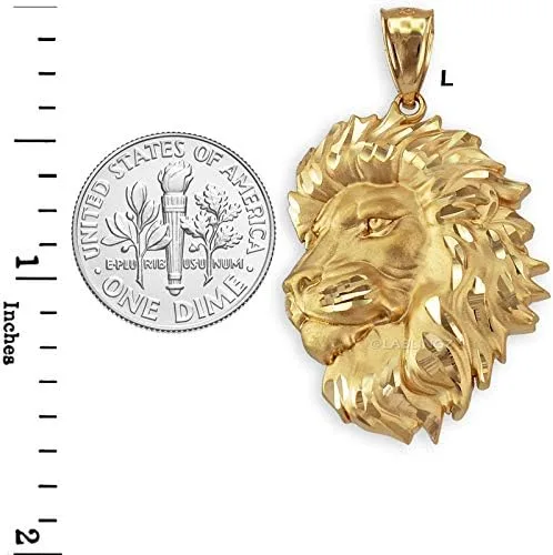 Miniatura 2 de LA BLINGZ - Colgante de oro amarillo de 14 quilates con cabeza de león SL