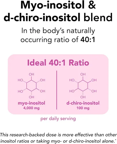 Miniatura 2 de Theralogix Ovasitol - Suplemento de mio-inositol y D-chiro Inositol en polvo, para equilibrio hormonal y apoyo de la función ovárica, certificado