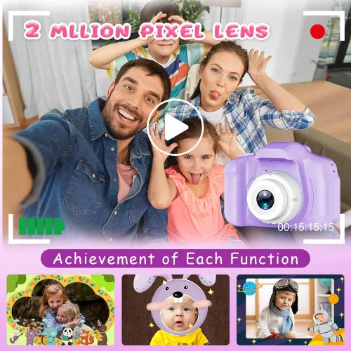 Miniatura 4 de Dylanto - Cámara de selfie infantil de video digital HD, el mejor regalo de cumpleaños para niñas de 3 a 9 años, juguete portátil para niñas de 3