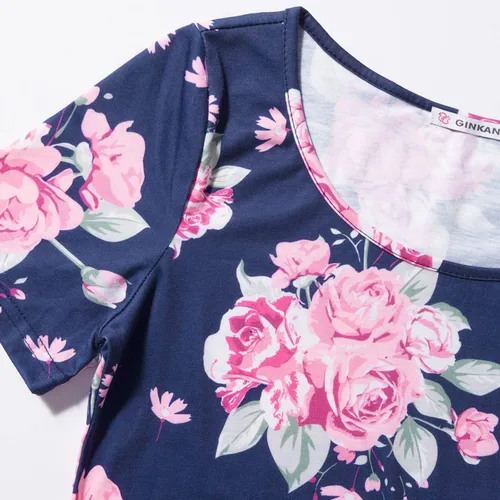 Miniatura 251 de GINKANA Blusas de maternidad de manga corta, diseño floral, fruncido, casual, para mamá, para embarazo