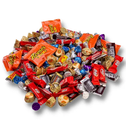 Paquete variado de dulces de chocolate, 2 libras, caramelos oscuros y de leche y mucho más. Caramelos a granel de Navidad, envueltos individualmente