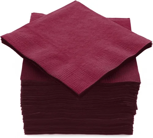 Miniatura 8 de Paquete de 100 servilletas rojas para bebidas, paquete de fiesta grande, 2 capas, ideal para bodas, fiestas, cumpleaños, cenas, almuerzos, cócteles