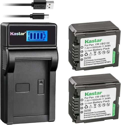 Miniatura 5 de Kastar Cargador de batería USB LCD3 para Panasonic VW-VBG070, VW-VBG130, VWVBG260 y SDR-H40, SDR-H80 Series, HDC-HS700, TM700, HS300, TM300, HS250