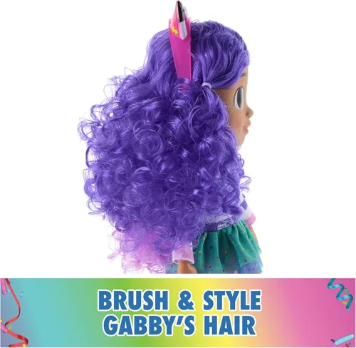 Miniatura 7 de Gabby's Dollhouse DreamWorks, muñeca Gabby Girl de 13 pulgadas de alto con efectos de sonido y orejas de gato reversibles, juguetes para niños