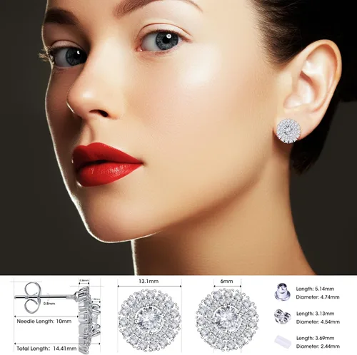 Miniatura 3 de Pendientes de tuerca sagrados para niñasmujeres, aretes de boda de oro plateado para damas de honor