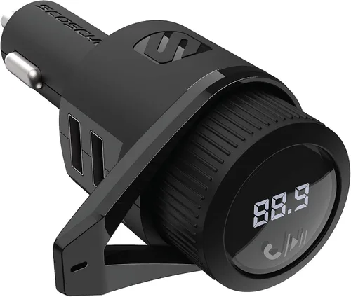 Miniatura 11 de Scosche BTFM3 BTFREQ Kit universal de manos libres Bluetooth para coche con transmisor FM digital y cargador de coche USB de 10 W, color negro XL