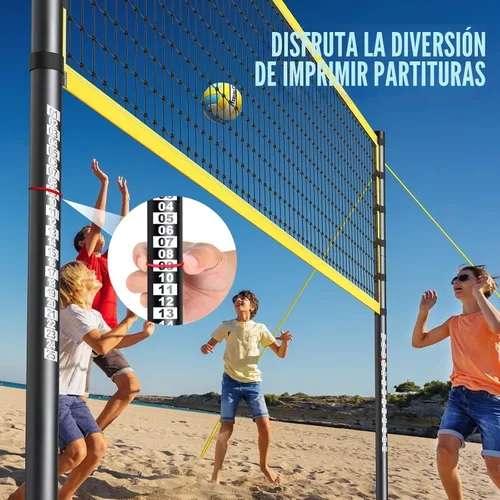 Miniatura 8 de Outdoor Volleyball Net Set for Backyard & Beach, 32FT Regulation Size, Easy Setup Adjustable Height Poles, Portable Net System with PU Volleyball