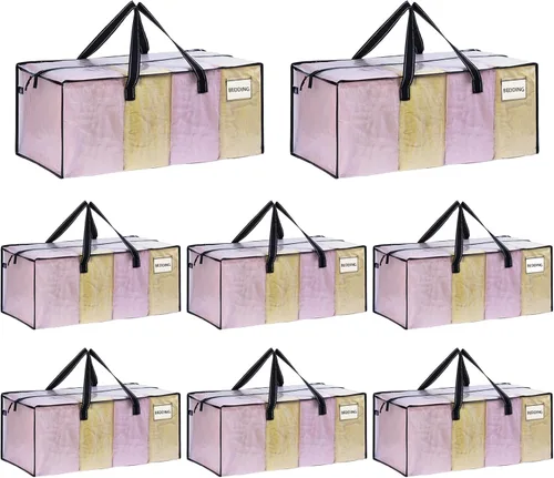 Miniatura 10 de VENO Paquete de 4 bolsas de mudanza resistentes, bolsas de embalaje transparentes para una fácil visibilidad, alternativa a las cajas de mudanza