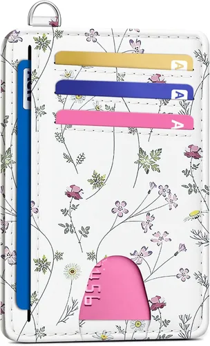Miniatura 23 de Mayski Cartera delgada minimalista, soporte para tarjetas de crédito para mujeres y hombres, estuches para tarjetas con bloqueo RFID en el bolsillo