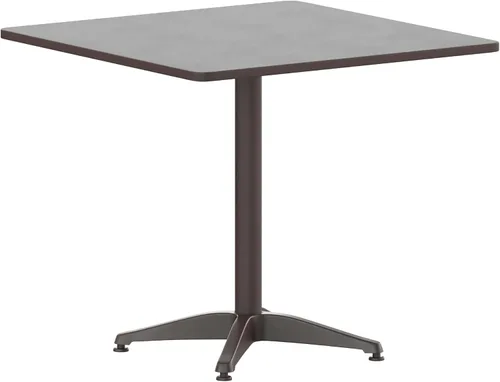 Miniatura 9 de Flash Furniture - Mesa cuadrada de aluminio de 27.5 pulgadas de grado comercial Mellie para interiores y exteriores con base