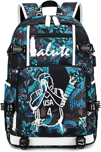 Miniatura 10 de Mochila luminosa de 30 jugadores de baloncesto, mochila de viaje, para hombres y mujeres, azul - 1, Patrón azul - 1