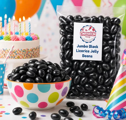 Miniatura 4 de Gomitas de regaliz jumbo - 1 libra de gomitas negras extra grandes frescas y deliciosas