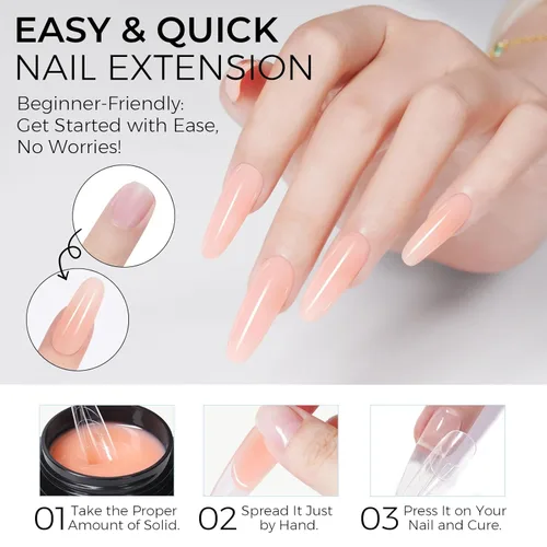 Miniatura 6 de TOMICCA Gel Duro 3D para Arte de Uñas Gel Constructor Sólido para Uñas 50g Gel de Uñas 3D Gel de Escultura para Arte de Uñas No Pegajoso Mano Gel