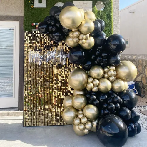 Miniatura 5 de Kit de arco de 84 globos negros, globos de látex negro mate de 5 pulgadas, 12 pulgadas, 18 pulgadas para cumpleaños, baby shower, boda