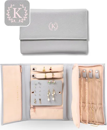 Joyero de viaje personalizado con inicial, regalos personalizados con monograma para mujeres, regalos de propuesta de dama de honor, organizador de