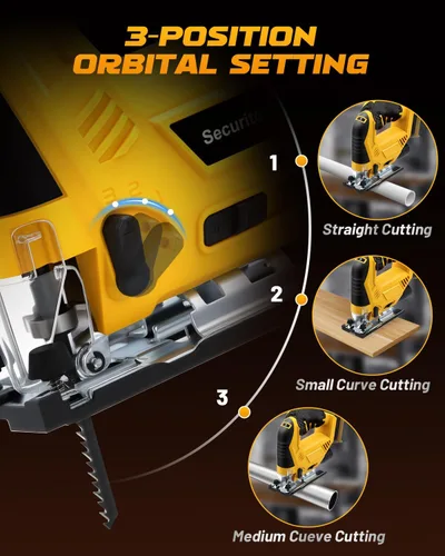 Miniatura 5 de Sierra de calar inalámbrica compatible con batería Dewalt de 20 V MAX, 6 velocidades variables, 4 ajustes orbitales, ángulo biselado (0 ° - 45 °)