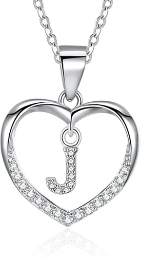 ITS4YEO 925 Sterling Silver Infinity Heart Pendant Initial Necklaces Silver Necklace Zircon Pendant Necklaces for Women Jewelry Gift for Women Wife