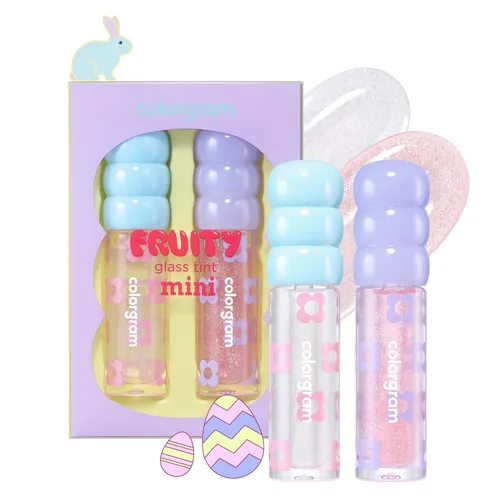 Miniatura 24 de COLORGRAM FRUITY GLASS GLOSS 01 GRAPE BLACK Brillo labial brillante no pegajoso con brillo similar al vidrio Lápiz labial hidratante de larga