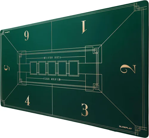 SLOWPLAY Tapete de Póquer Texas Hold'em de 47 x 27 Pulgadas | Superficie de Mesa de Póquer Portátil con Impresión de Diseño Art Deco, Superficie