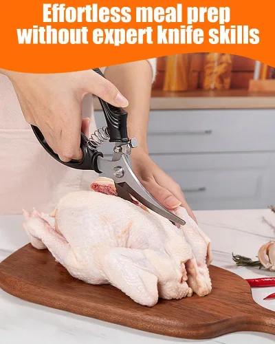 Miniatura 2 de Brigii Tijeras de cocina, tijeras de acero inoxidable resistentes para aves de corral, tijeras de cocina multiusos para cortar pollo, pescado