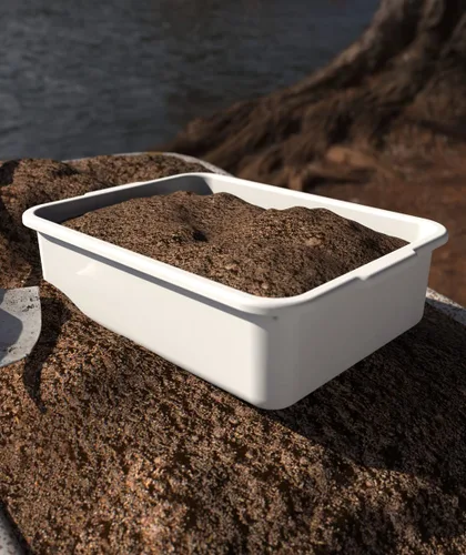 Miniatura 6 de 5 paquetes de cajas/bolsas de tinas de autobús comerciales, contenedor de almacenamiento de plástico blanco con asas/lavabo (8 litros)