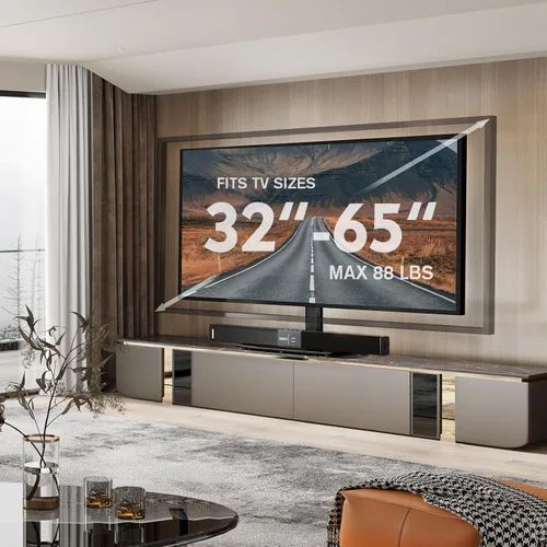 Miniatura 5 de Soporte universal giratorio para TV con base de mesa para televisores de 32 a 65 pulgadas con giro de 80 grados, base de 4 niveles de altura