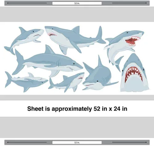 Miniatura 2 de SHARK calcomanía decorativo para pared Set – Calcomanía de tiburón por chromantics