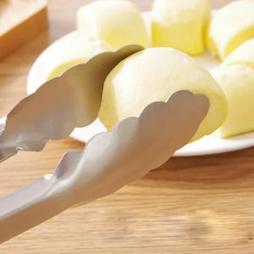 Miniatura 6 de Pinzas de cocina de acero inoxidable 304, juego de 2 pinzas resistentes de 9 y 12 pulgadas para asar a la parrilla, con bloqueo cepillado y agarre