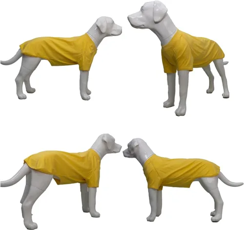 Miniatura 4 de Lovelonglong Ropa para mascotas, disfraces para perros, camiseta básica en blanco para perros medianos y grandes, color amarillo XXL