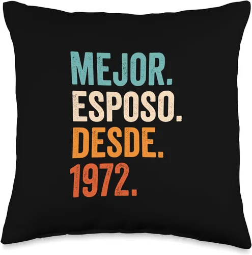 Regalos para 50 aniversario de boda 50 años Mejor Esposo Desde 1972 | 50 aniversario de boda, 50 años, 16 x 16 pulgadas, multicolor
