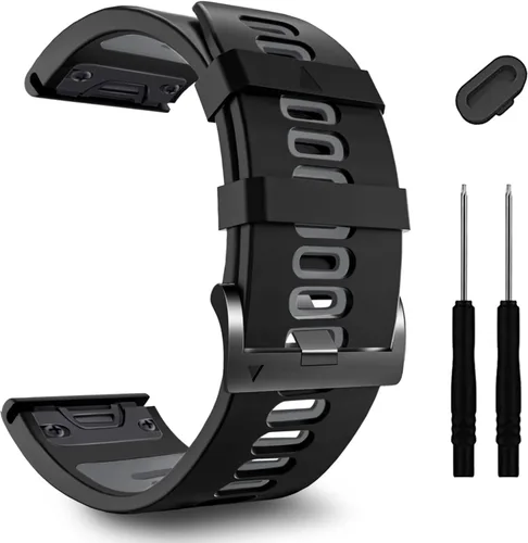 Miniatura 27 de ZPJPPLX 26mm Correas de reloj de fácil ajuste para tactix 8 Fenix 8 51mm 7X Pro 6X 5X, correas deportivas de silicona suave compatibles para Garmin