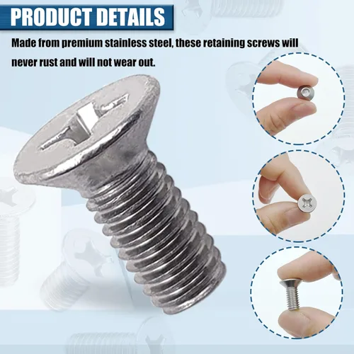 Miniatura 3 de Mission Automotive, paquete de 8 tornillos rotores de disco de freno de acero inoxidable, tornillos de retención para delanteros y traseros de 8pcs
