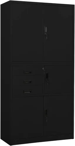 Miniatura 18 de Archivador de metal de 2 cajones, archivador de acero para oficina con cerradura para el hogar y la oficina, 35.4 x 18.1 x 28.5 pulgadas (blanco)