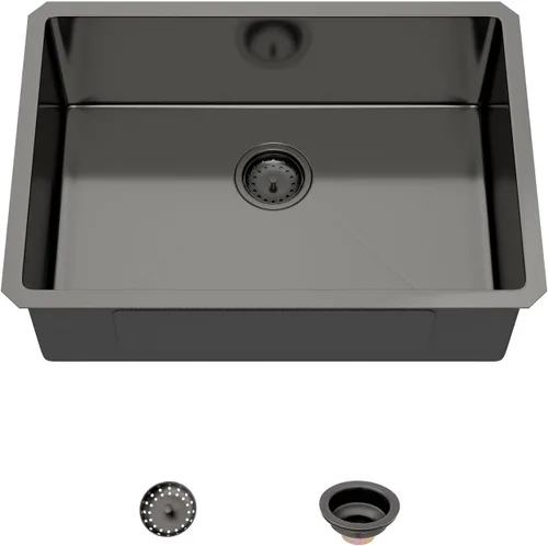 Miniatura 38 de Mocoloo Fregadero de barra de montaje inferior de 15 pulgadas, fregadero de cocina pequeño de 15 x 15 pulgadas, calibre 18, de acero inoxidable